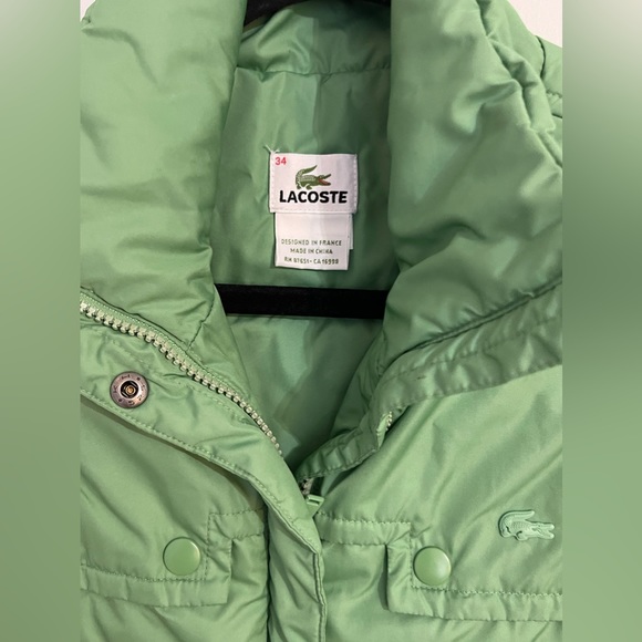 Lacoste Puffer Vest, Seafoam green, size Small - Picture 2 of 6